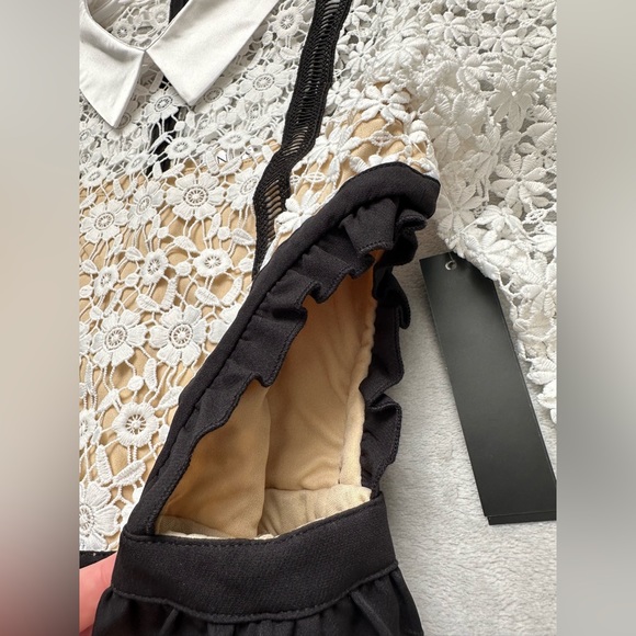 Cut Out Detail Lace Long Sleeve Dress, Size S - Picture 3 of 6